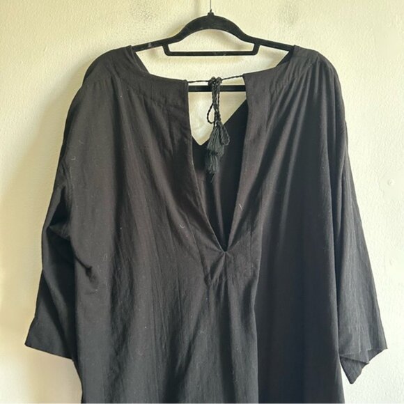 Arket Sz M Neps Black Cotton Relaxed Tunic Dress - Picture 6 of 13